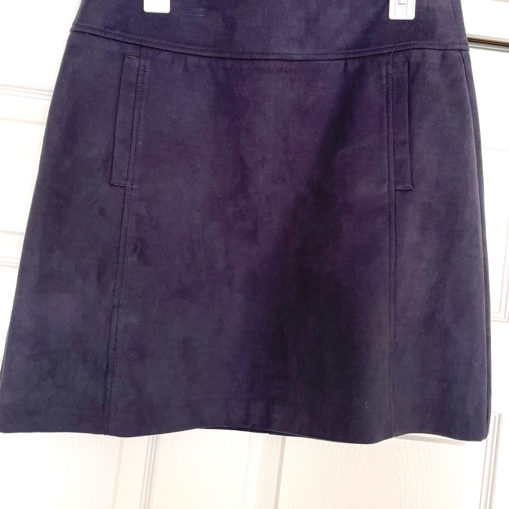 LOFT Navy Blue Velvet Mini Skirt